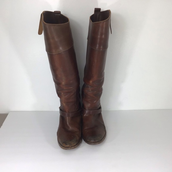 GOLDEN GOOSE CHARLIE DISTRESSED LEATHER RIDING CLAMP BOOTS SZ EUR 38 US 8 - Picture 7 of 15